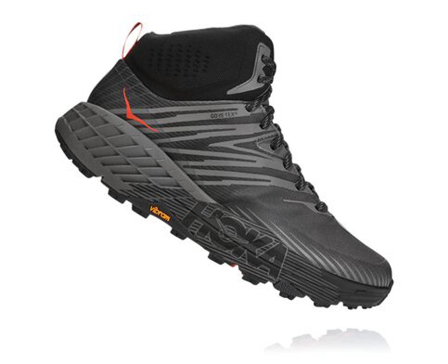 Hoka Australia One One Speedgoat Mid GORE-TEX 2 - Mens Trail Shoes Black - RMVYZ-3627